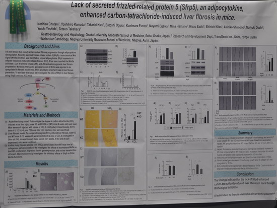 [AASLD2013]分泌型卷曲相关蛋白5（Sfrp5）缺乏可引发小鼠一种脂肪细胞因子增强的carbon-retracholride性肝纤维化